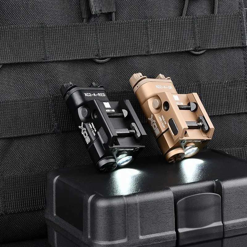 Surefire Tactical XC2 Pistol Hanging Metal Flashlight Red Green Laser Fit 20mm Rail Hunting Weapon Light Outdoor Glock17 Airsoft XJ250701