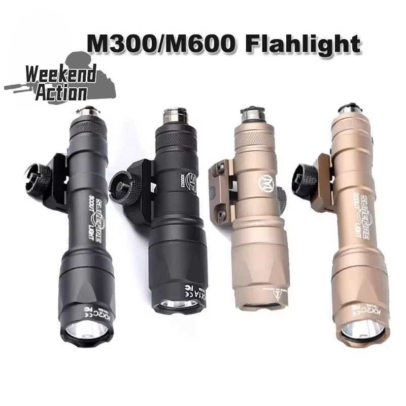 WADSN Airsoft Surefir M600C M600 M300 Tactical Scout Light AR15 Rifle Weapon Flashlight LED Hunting Spotlight SF M300A Gun lamp XJ250701