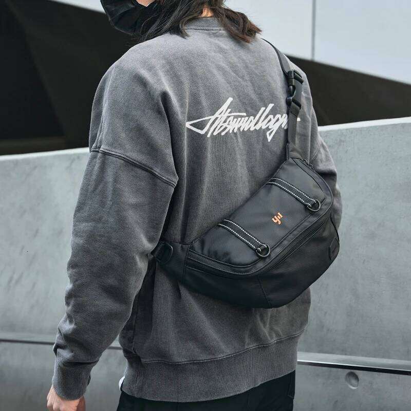 2024 Premium PVC Waterproof Men's Crossbody Reflective Design 9.7inch IPad Multiple Pockets Casual Sling Bag For Youth