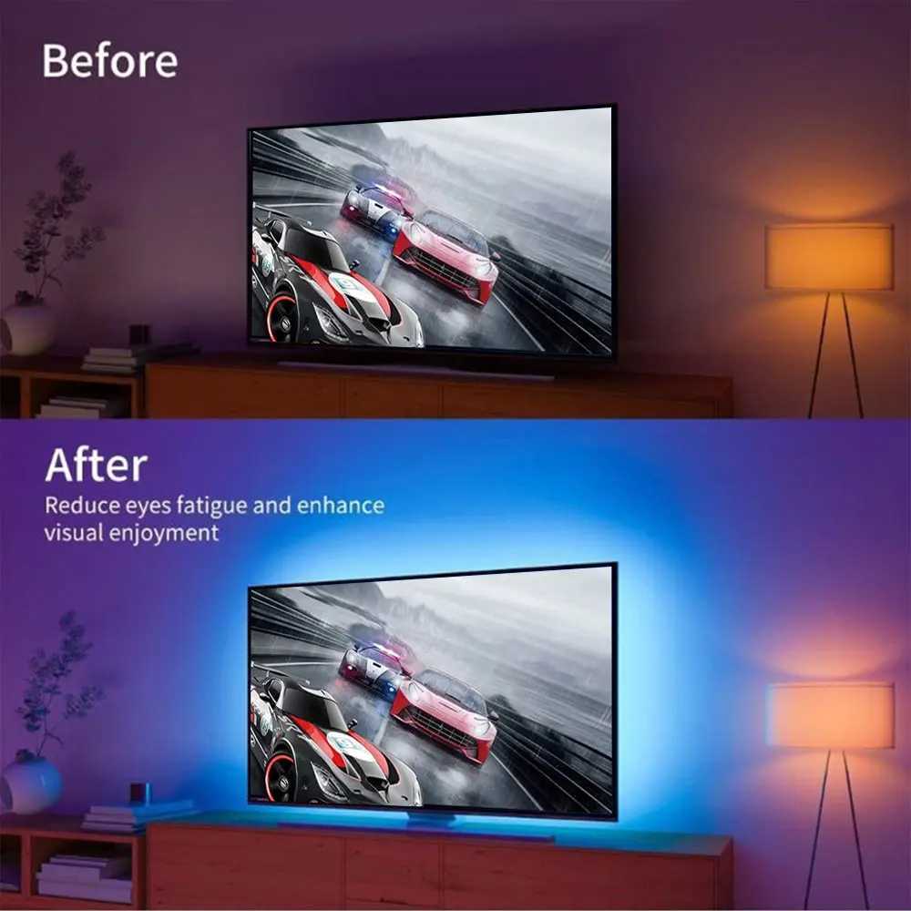 USB LED Strip Lights 5V TV Led Backlight Strip with Remote Diy Colors Lightings For 49/49/55/58 Inch TV Strip Decoration W250701