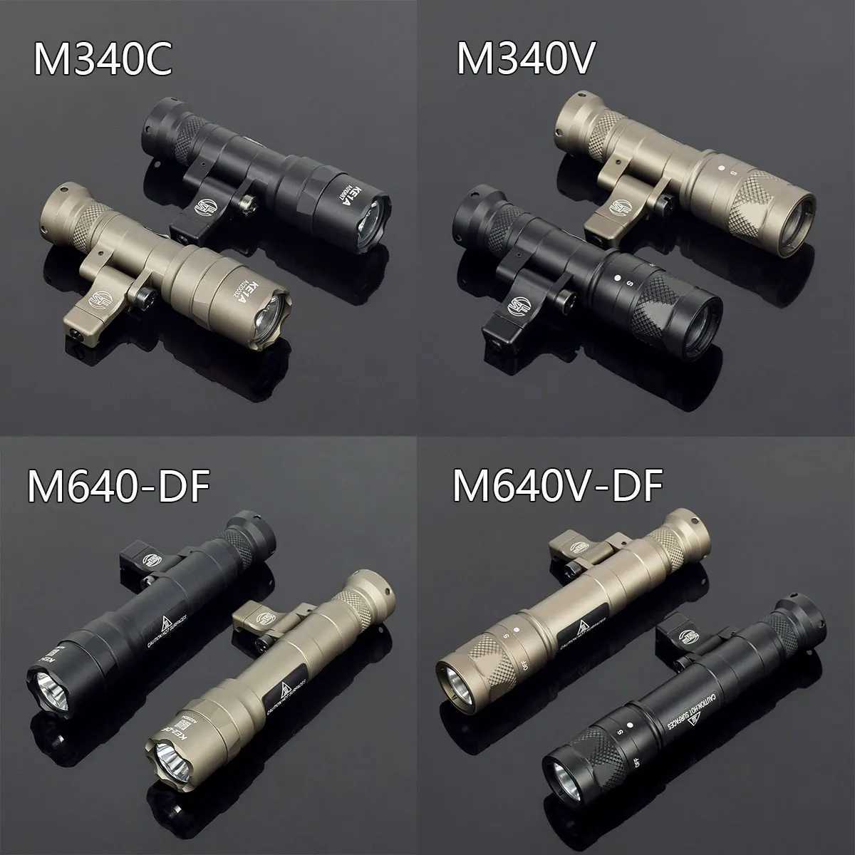 Tactical SF M340C M340V M640 M640DF Weapon Gun Light Pistol Scout Light Rifle Airsoft Flashlight LED Lanterna Fit 20mm RailXJ250701
