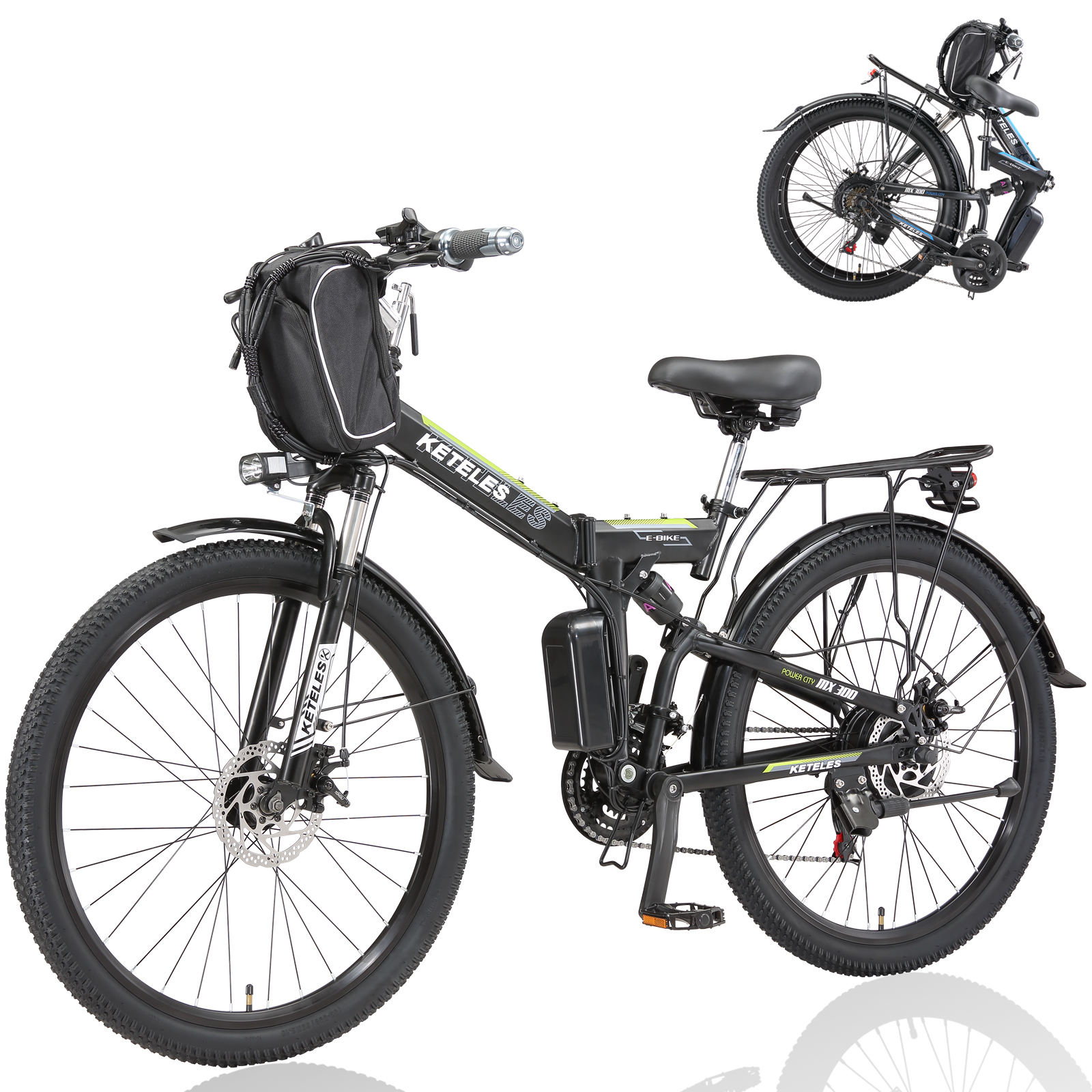 Adult-Friendly Electric Mountain Bike: 1000W Powerful Motor, 26" Tires & Robust Frame,Folding E-Bike