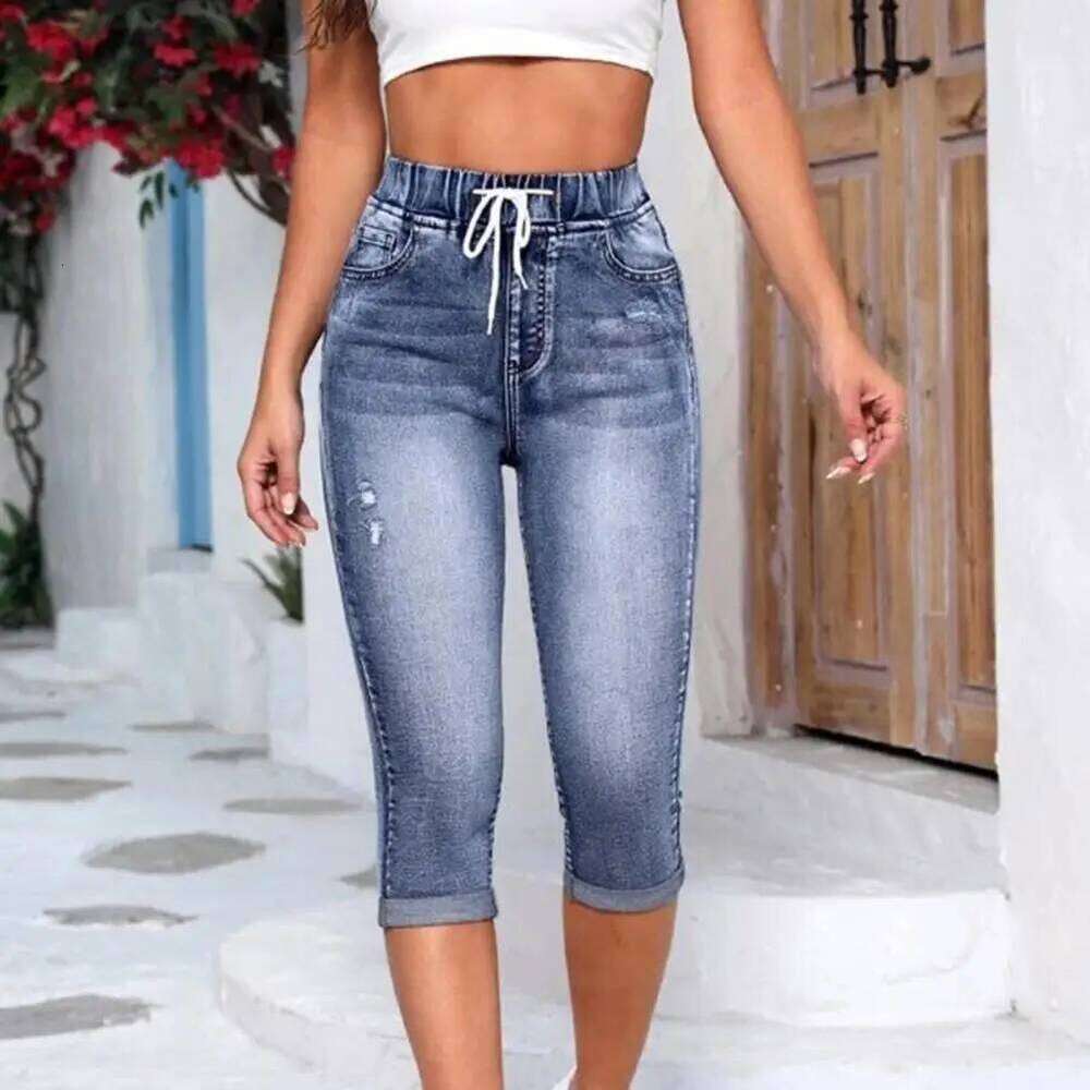hoodie Women's Wear Denim Jeggings Women's 3/4 Short Jeans Leggings Summer 2021 Breeches Haruku High Waist Korean Vintage Mom Pants jacket