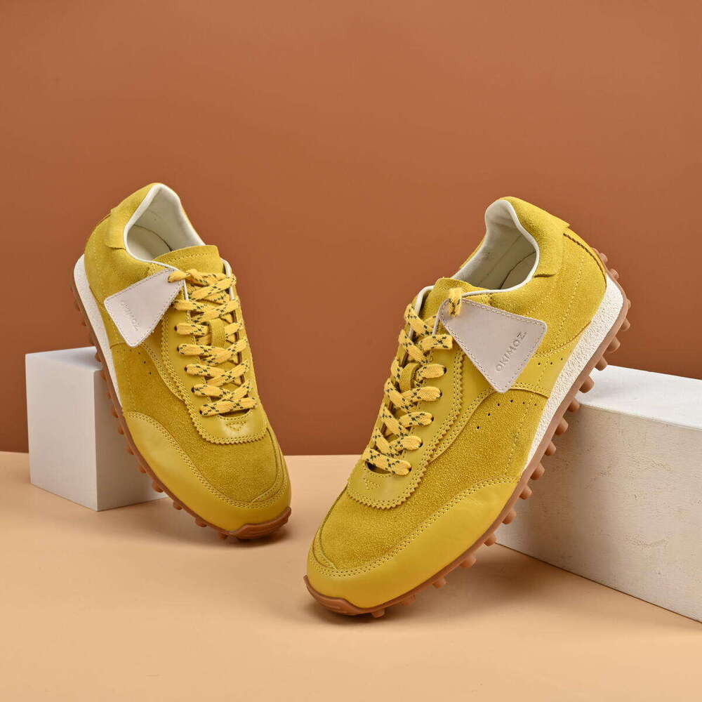 Casual Shoes Running Sneaker Designer Shoes Vibrant Yellow Suede Retro-Style Sneakers Gym Sneakers OKIMOZ c40 Big Size