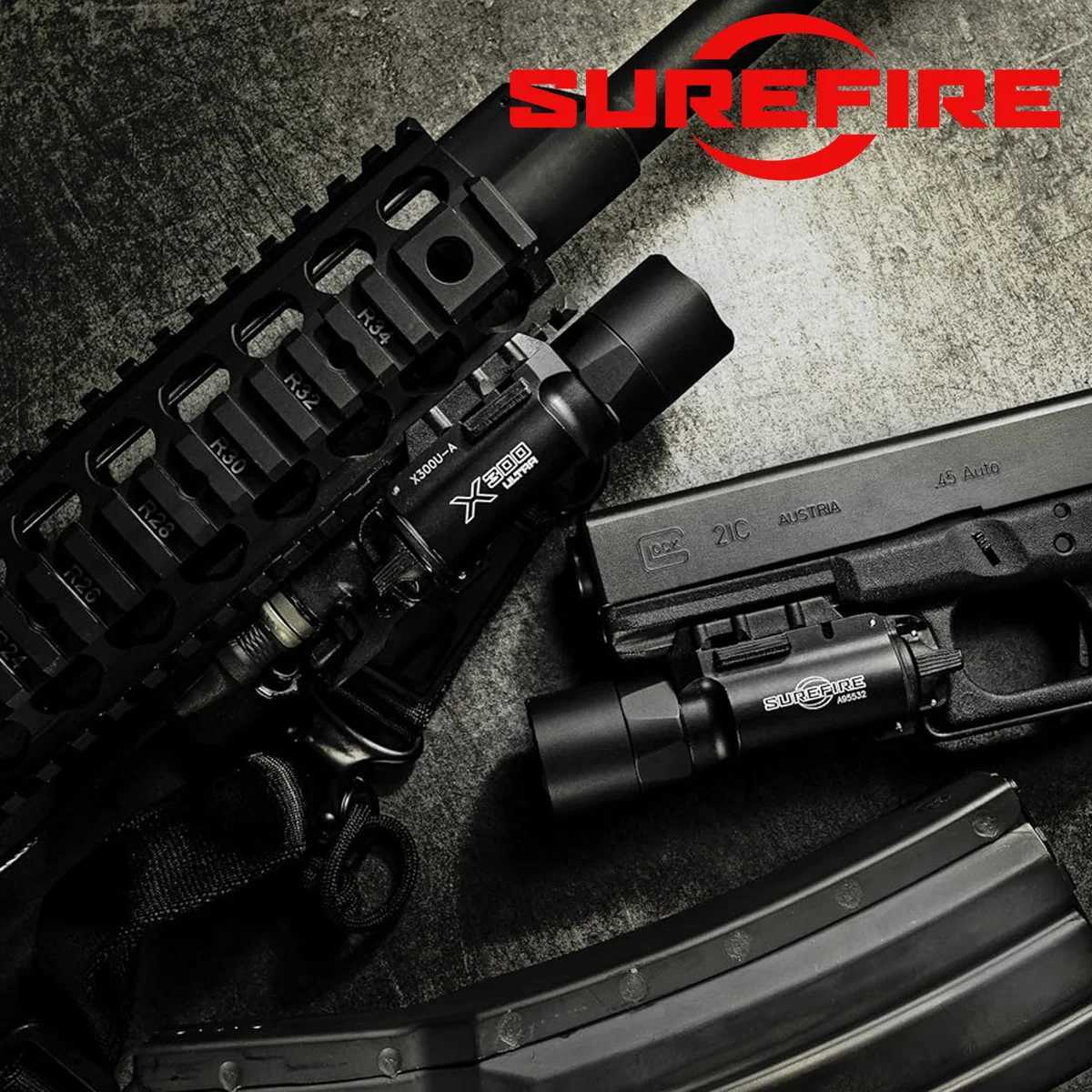 Surefire SF X300U X300 Ultra XH35 Metal Pistol Scout Light Airsoft Weapon Gun Light LED Flashlight Torch XJ250701