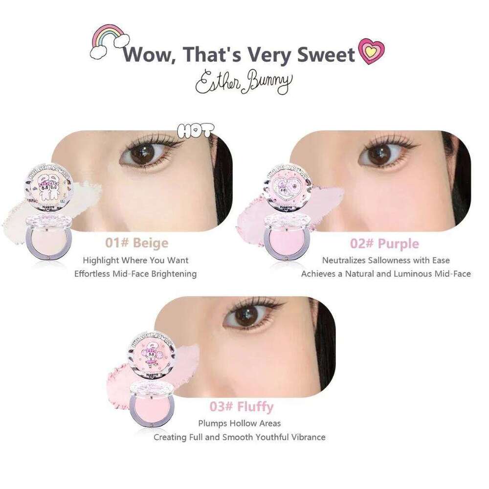 FLORTTE Esther Bunny Single-Colour Highlighter Powder Matte Brighten Contour Palette Face Makeup Cosmetics X250702