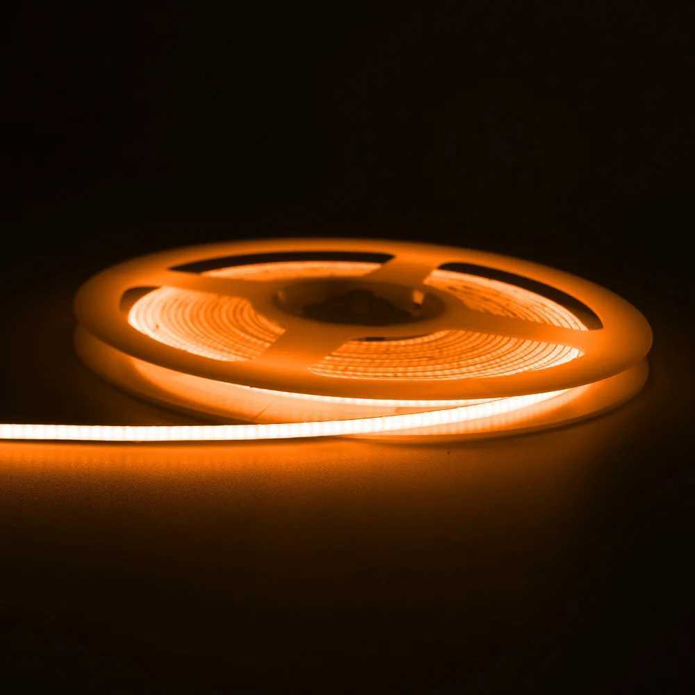 5m 3mm 5mm 8mm Orange Red Amber LED Flexible Strip 1700k 1800k 1900k DC12v 24v Soft Light Tape Orange Cabinet Car Backlight W250701