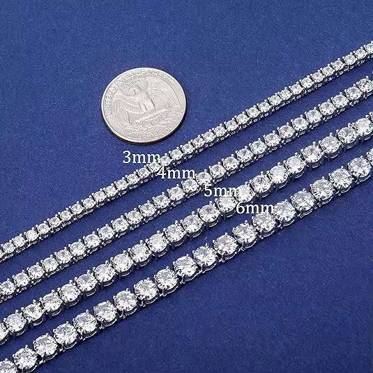 High Quality Moissanite Hip Hop Jewelry Cuban Chain Tennis Chain S925 Sterling Silver Vvs Moissanite Diamond