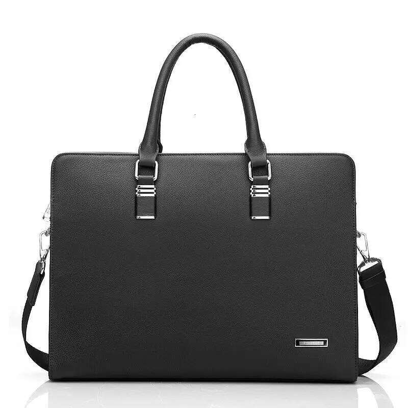 Business Men Leather Briefcase Computer File Package Shoulder Messenger Bag High Quality 14 inch Laptop Briefcases