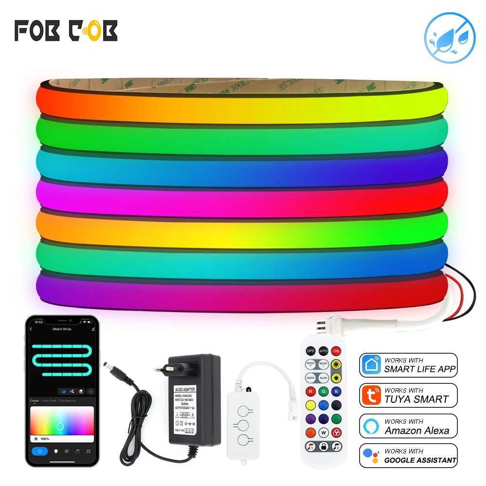 RGB Neon LED Strip Light 24V WS2811 Addressable LED Tape RGBIC IP68 Waterproof Addressable LED Lights Strip Room Garden Decoration W250701