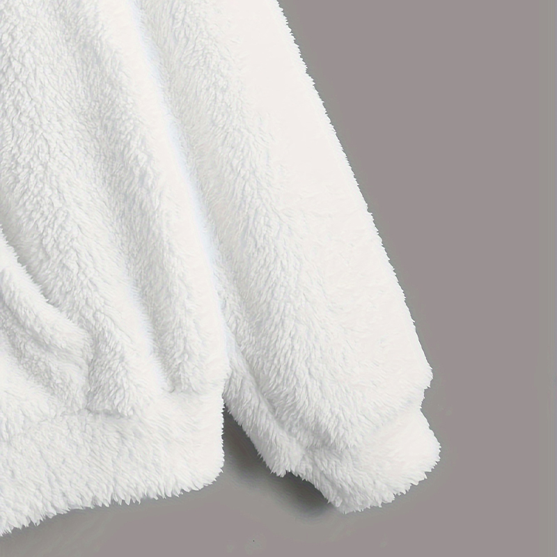 Casual & Cozy: Trendsetting Plush Hooded Sweatshirt with Roomy Design