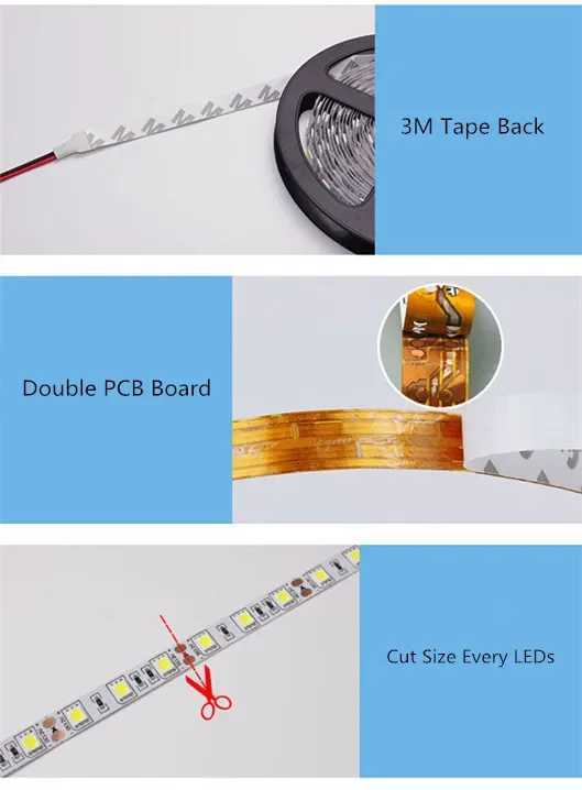 DC 5V USB LED Strips 2835 White Warm White LED Strip Light TV Background Lighting Tape Home Decor Lamp 1M 2M 3M 4M 5M LED strip W250701