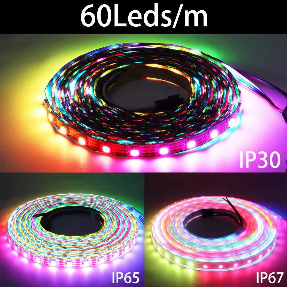 WS2812B WS2811 WS2813 WS2815 5050 RGBIC Smart LED Strip WS2812 Individually Addressable IC 30/60/144Pixels/Leds/m Light DC5V/12V W250701