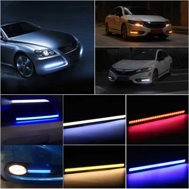 2Pcs 17CM Car LED COB Daytime Running Light Strip 12V Auto DRL Driving Parking Fog Lamp Waterproof For Truck Vehicle Decoration W250701