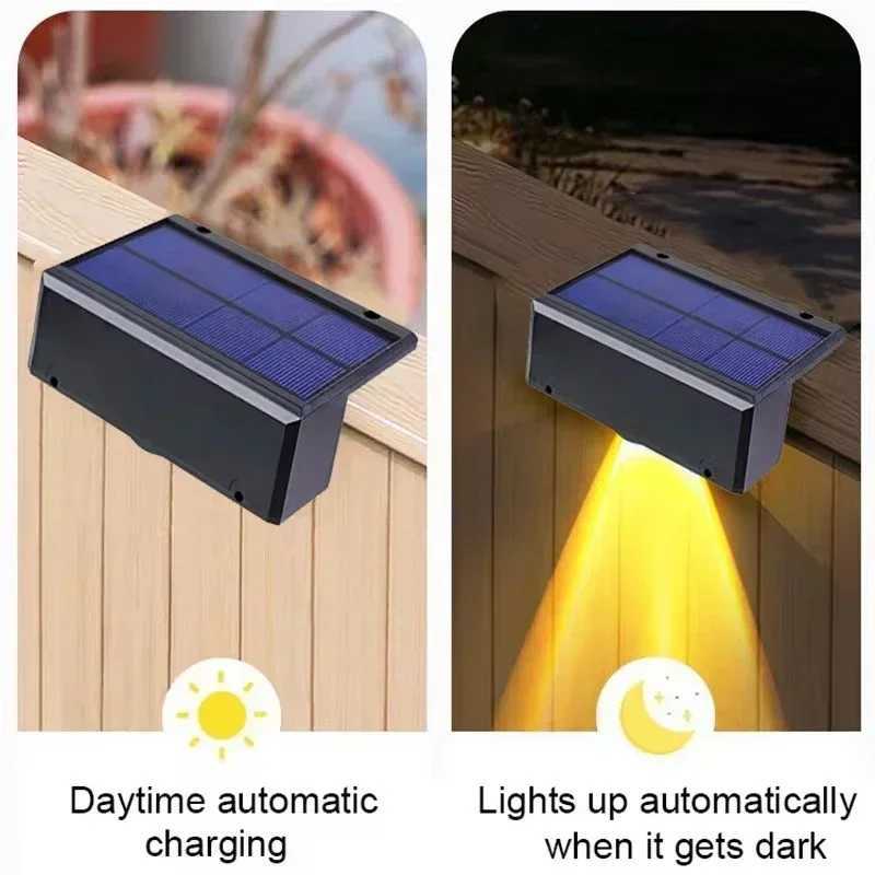 1/2/4PCS Solar Wall Lights Outdoor Waterproof Garden Step Lighting for Yard Fence Stair Pathway Decoration Outside Solar Lights XJ250624