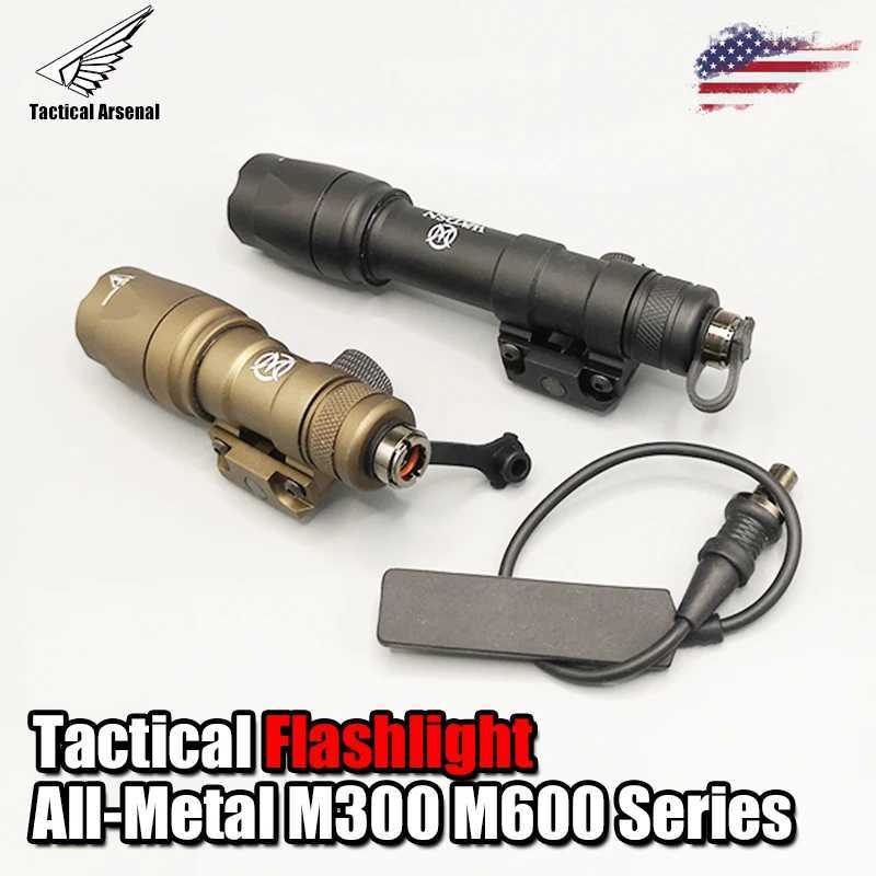 Surefire Tactical M300 M600 Flashlight Lantern Torch AR15 Rifle Airsoft Weapon Light Scout Lamp Dual Function Pressure Switch XJ250701