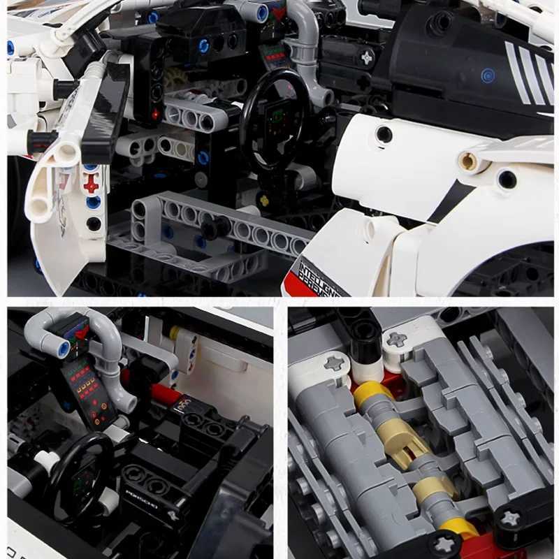 New 1580PCS Remote Control Car Building Set 1 10 Technical Sport Racing Car Building with Motor and LED Light Kit Toy Adult Gift Y250701