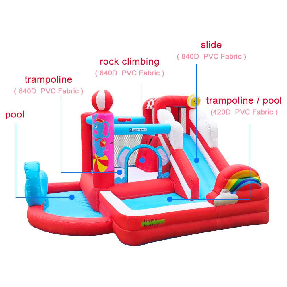Family-Friendly Multicolored Elephant Slide & Climber - Indoor/Outdoor Activity Hub