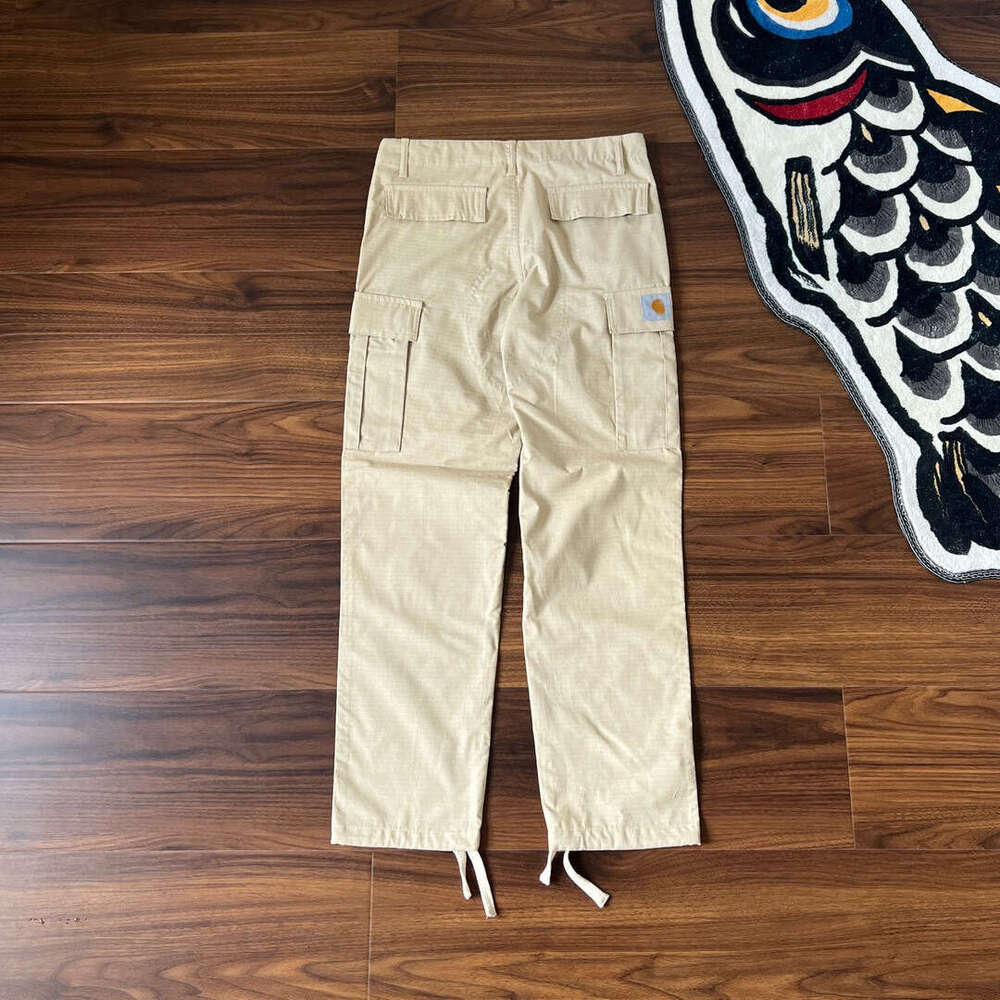 American Style Multi-Pocket Cargo AV Plaid Unisex Couple Loose Casual Skateboard Straight Long Pants Trendy Men