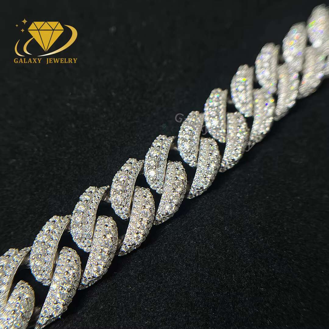 Hip Hop Jewelry 14mm 16mm 18mm 20mm Big Diamond Miami Cuban Link GRA Iced Out Cuban Link Chain S925 Moissanite Chain