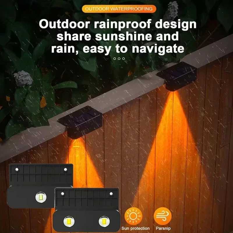 1/2/4PCS Solar Wall Lights Outdoor Waterproof Garden Step Lighting for Yard Fence Stair Pathway Decoration Outside Solar Lights XJ250624