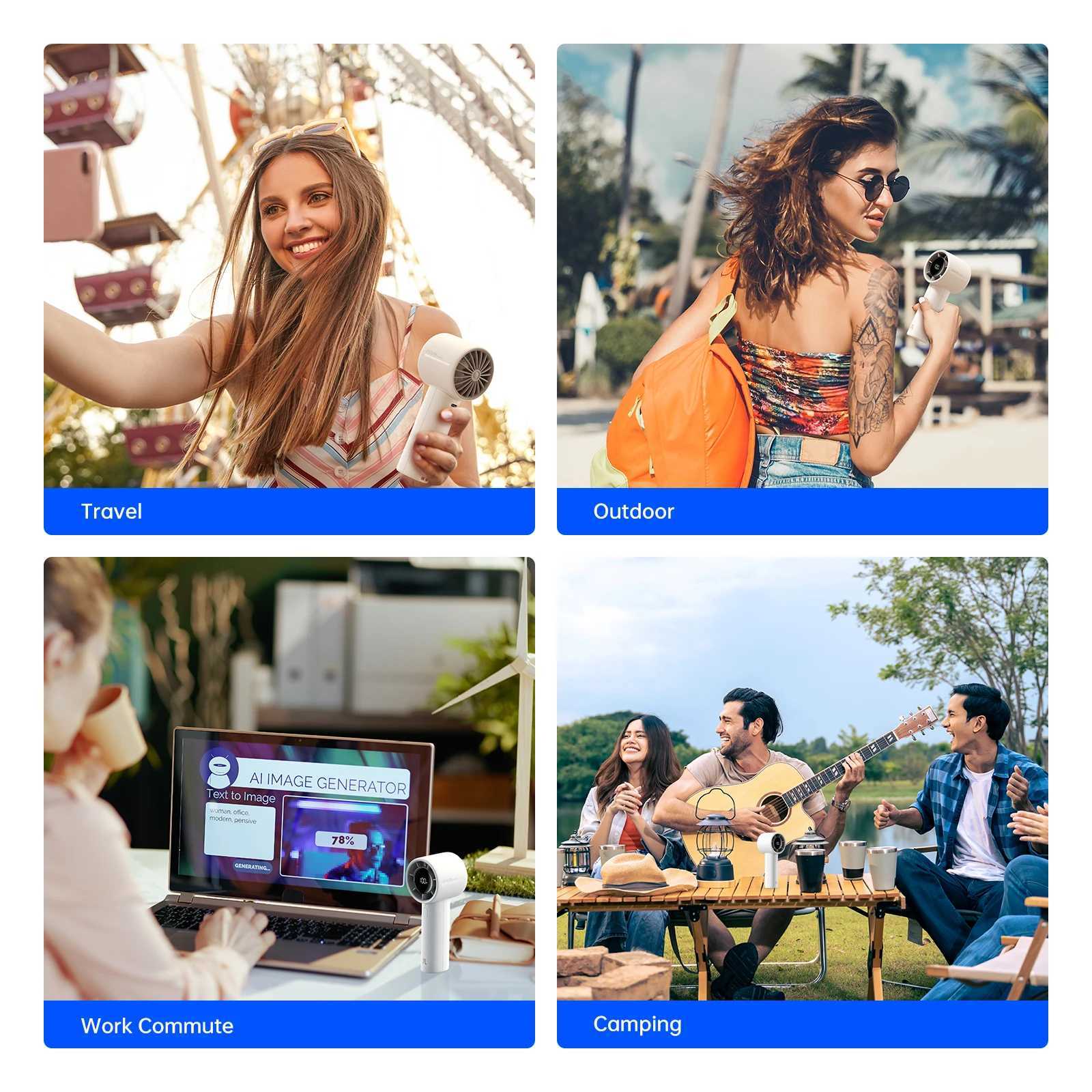 JISULIFE New Arrival Portable Handheld Mini Fan Life10s 5000mAh Battery Long Lasting Power 5 Wind Speeds Summer Essential M250702