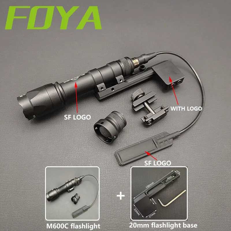 Airsoft SF M600 M600C M300C M300A Scout LED Flashlight 600LM Tactical Hunting Gun Weapon Light High Lumen Pressure Switch XJ250701