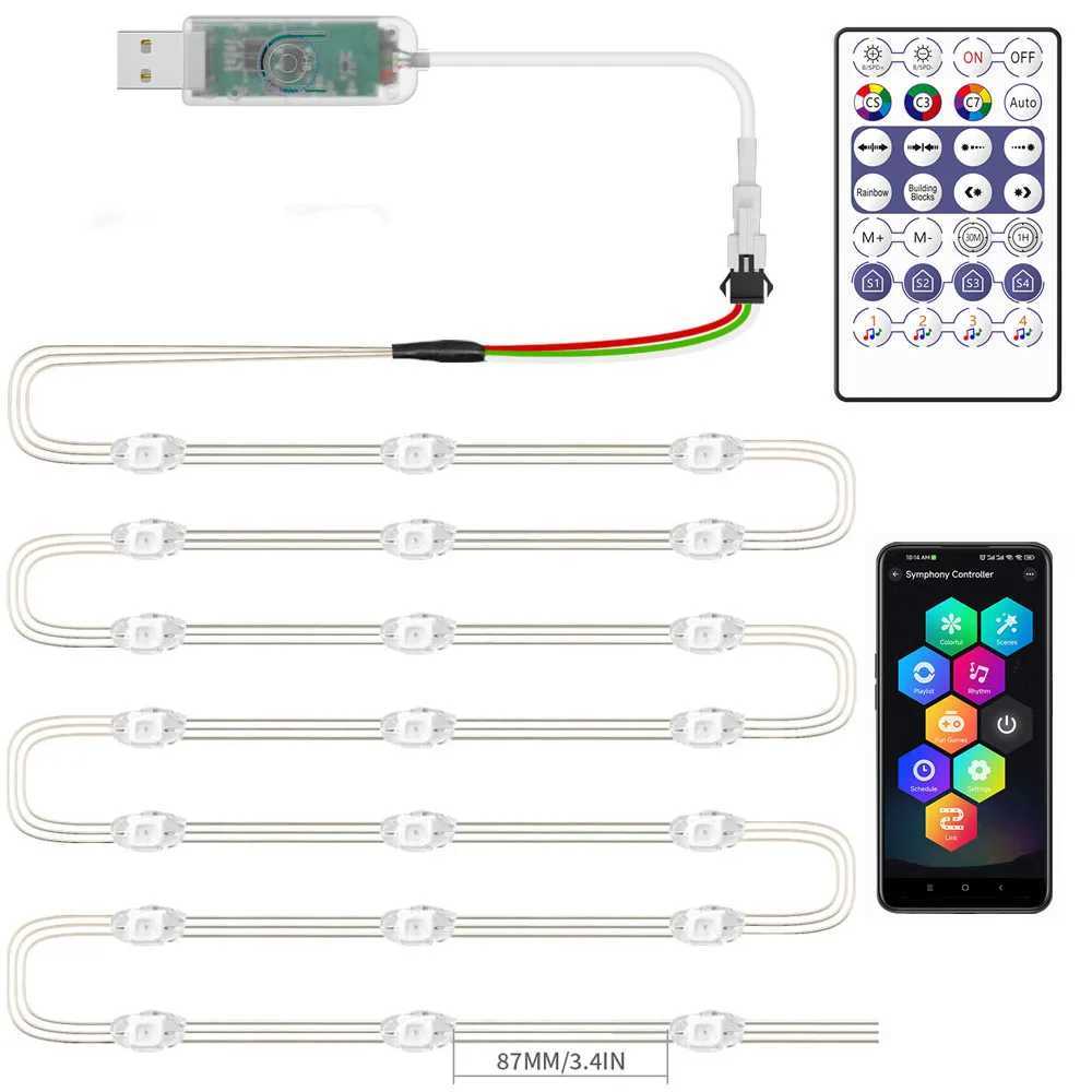 5/10/20/30M WS2812B RGBIC Copper Wire LED Strip String WS2812 WIFI Music Rainbow Fairy Christmas Lights DIY Home Decor DC5V/12V W250701