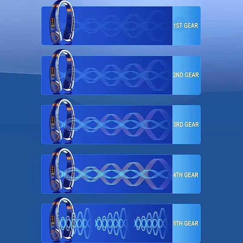 Hanging Neck Fan Digital Display Power Ventilator Bladeless Neckband Fan Portable Mini Air Cooler Type-C Rechargeable Fan XJ250702
