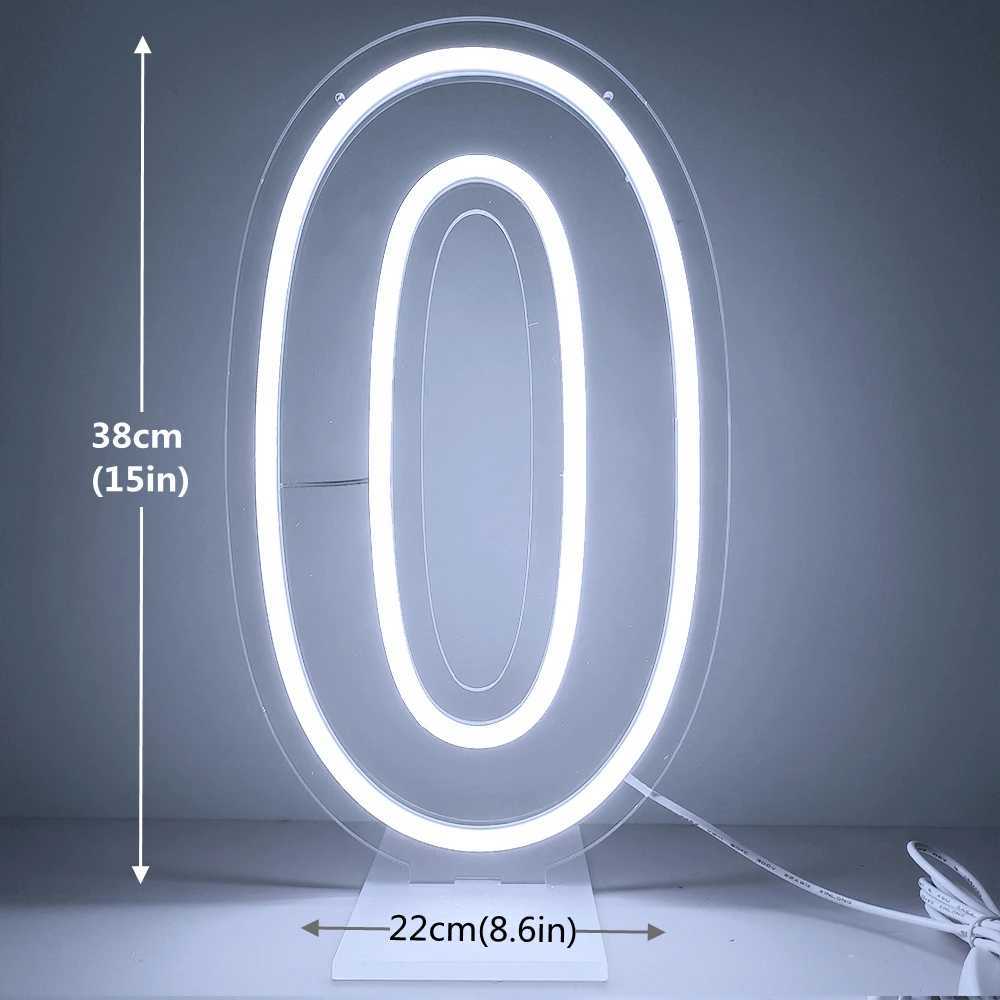 Glowing 38cm Numbers 0 to 9 LED Neon Light for Birthday Party Anniversary Event Home Bar Hotel Art Decoration W250701