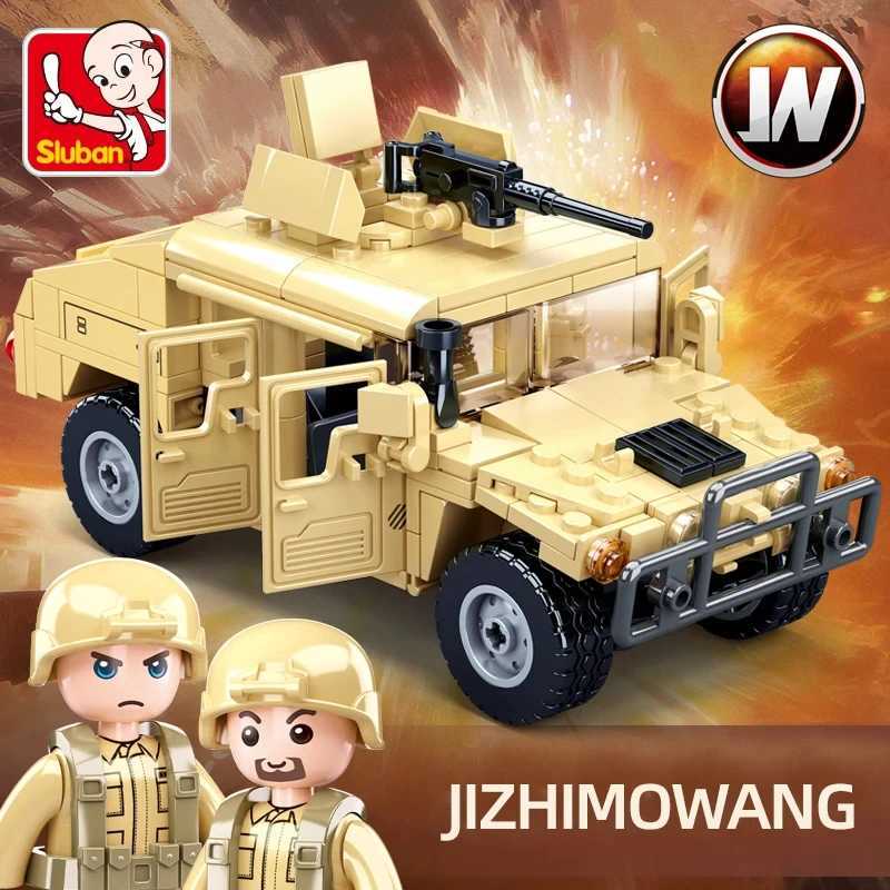 Sluban 265PCS WW2 Military SWAT H2 Assault Vehicle Building Blocks Army Soldier Armor Car Model Bricks DIY Toys Gifts for Kids Y250701