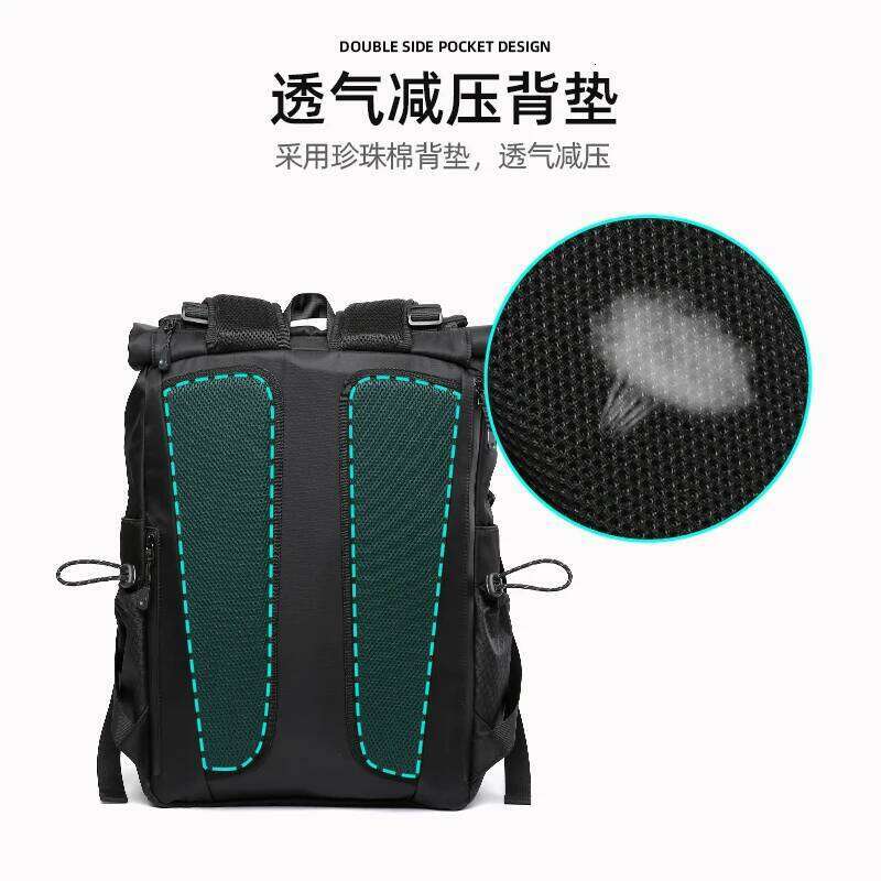 Premium Oxford Men's Backpack 15.6inch Laptop Multifunction Durable Unique Large Capacity Buckle Outdoor Travel Work Sports Bag