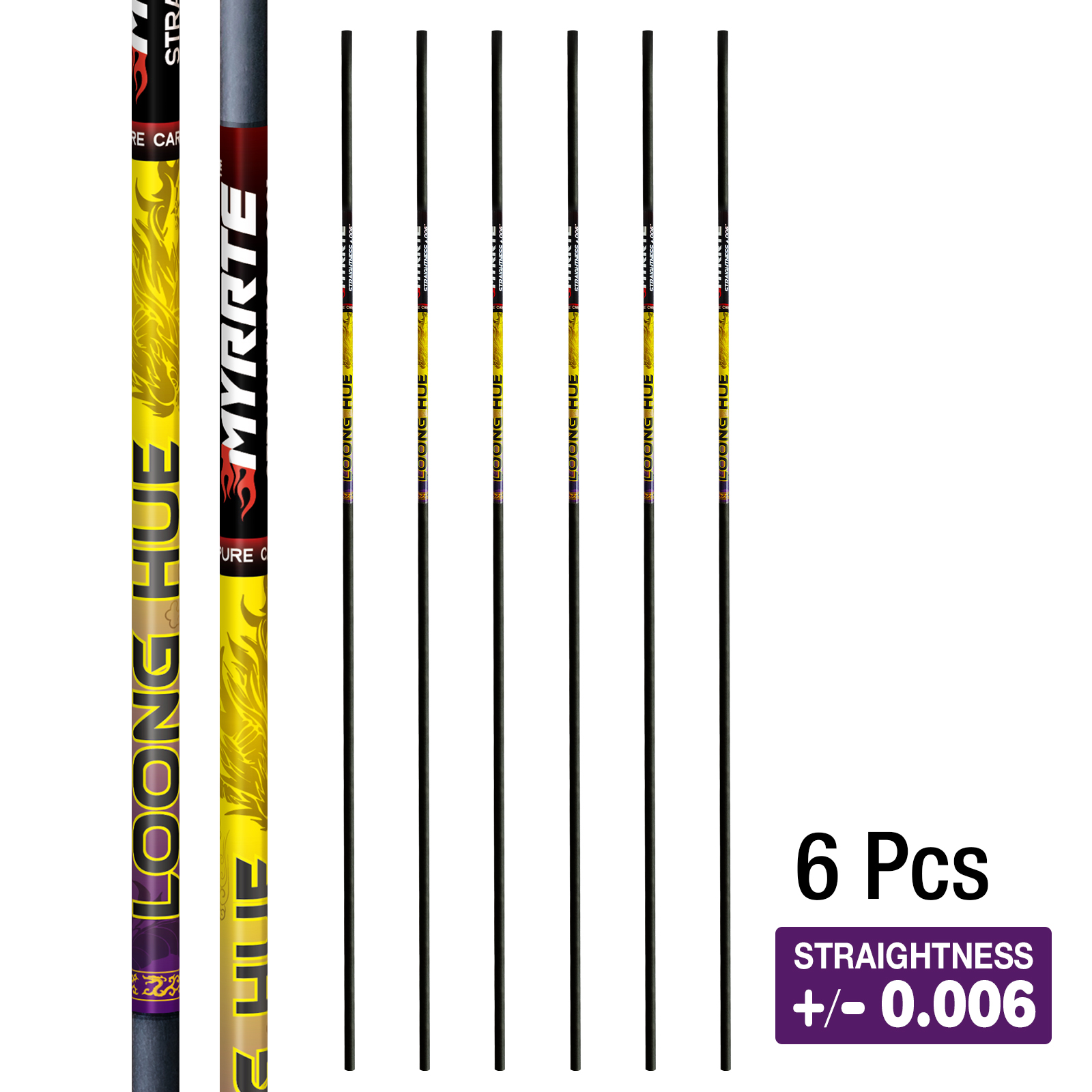 31-inch Carbon Shaft +/-.006 Straightness Spine 350-1500 DIY Pure Carbon Arrow Shaft Arrows Hunting Shooting Shaft Can Be Customized (6Pcs)
