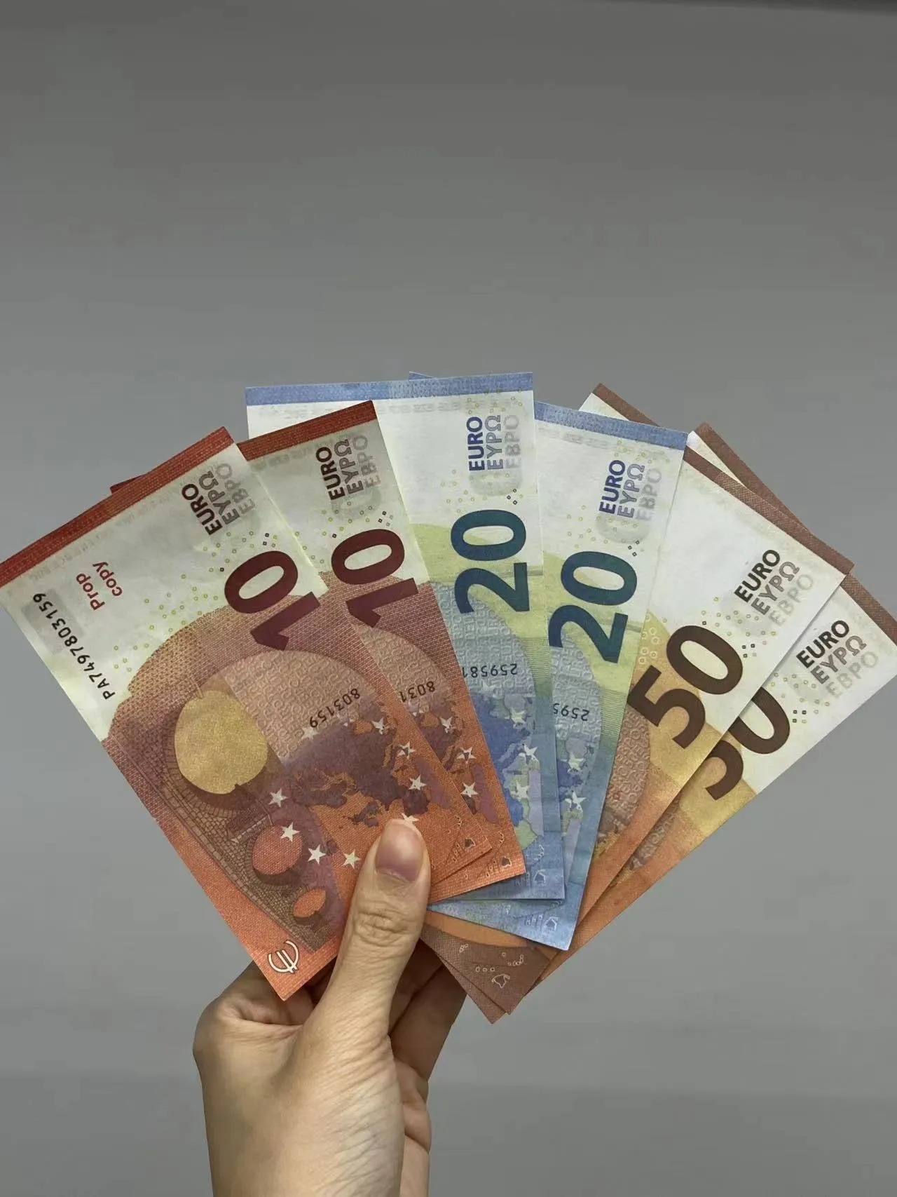 Copy Money Actual 1:2 Size Party Supplies Fake Banknote 10 20 50 100 200 Euros Realistic Toy Bar Props Currency Movie Mo Siimc