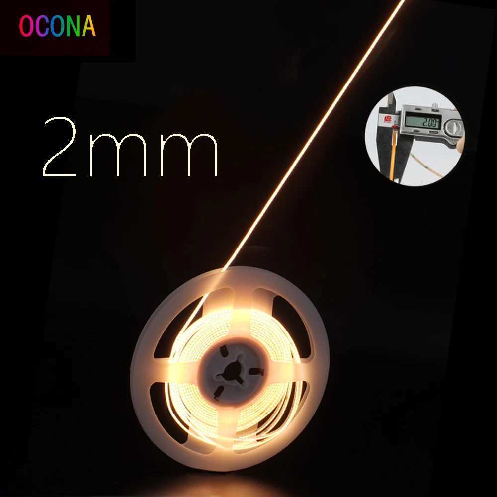 Ultimate Thin 2mm COB LED Strip Light for DIY Craft Cabinet Shelf 12V 480LED/m Warm Cool White Flexible Linear Tape Lights Bar W250701