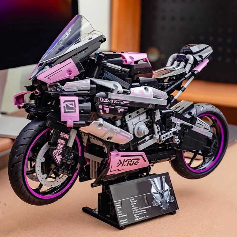Technical Pink Motorbike MOC 1000RR Building Blocks Model Vehicle Assemble Bricks Motorcycle Racing Car Toys Gift For Adults Kids XJ250702