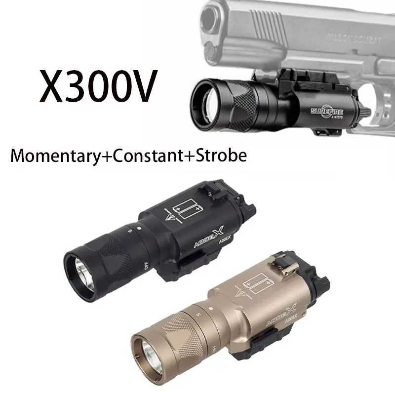 Tactical Ultra X300V Metal Pistol Gun Strobe LED Light Fit 20mm Rail Airsoft Weapon Hunting Flashlight Glock CZ 75 Gun Strobe XJ250701
