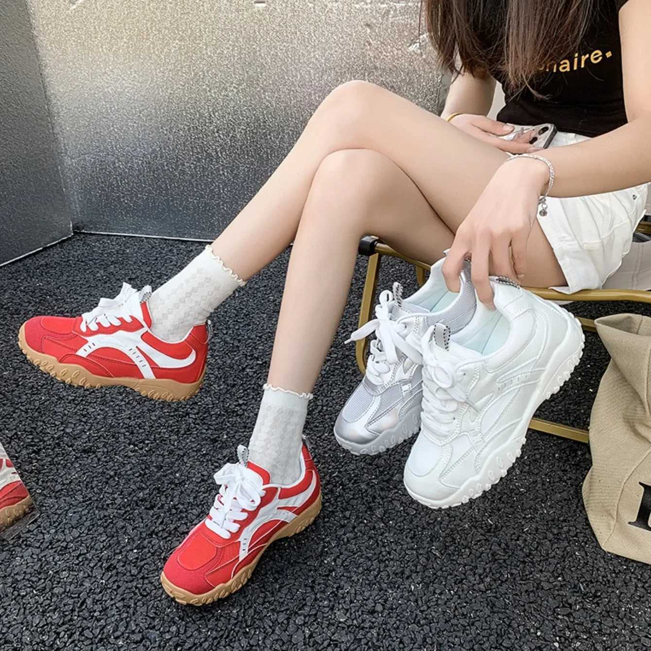 2025 Women Summer Platform Height Increase 7CM Luxury Sports Shoes for Women Fi Tennis Breathable Womens Shoes XJ250712