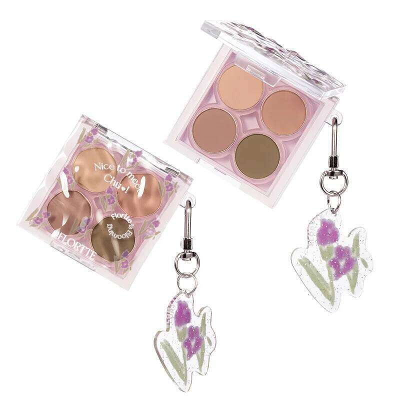 FLORTTE Shadow Palette 4 Color Matte Shimmer Sequins Pigment Eyeshadow Waterproof Eye Makeup Women Beauty Cosmetics X250702