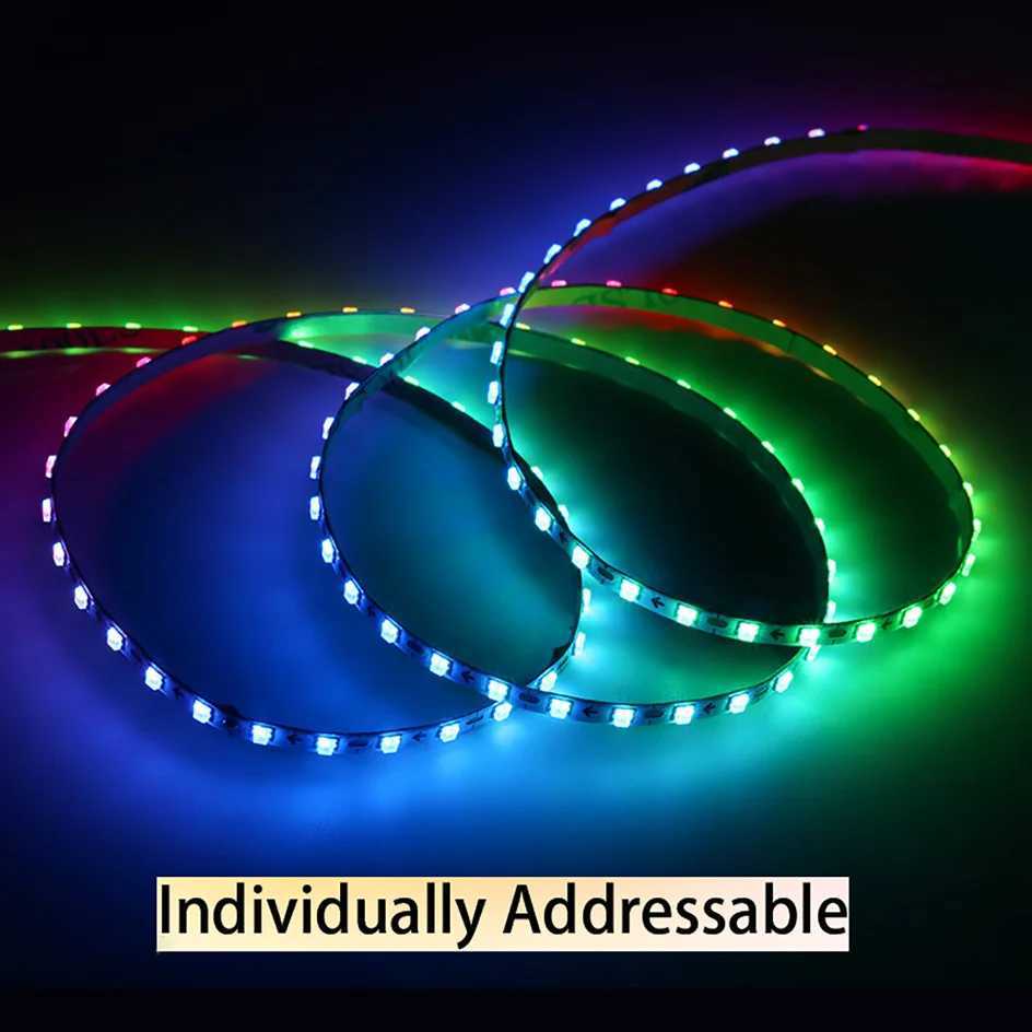Super Thin 3mm WS2812b LED Strip Light DC 5V 12V Individually Addressable SPI RGB Pixel LED Tape Ribbon Dream Color DIY W250701