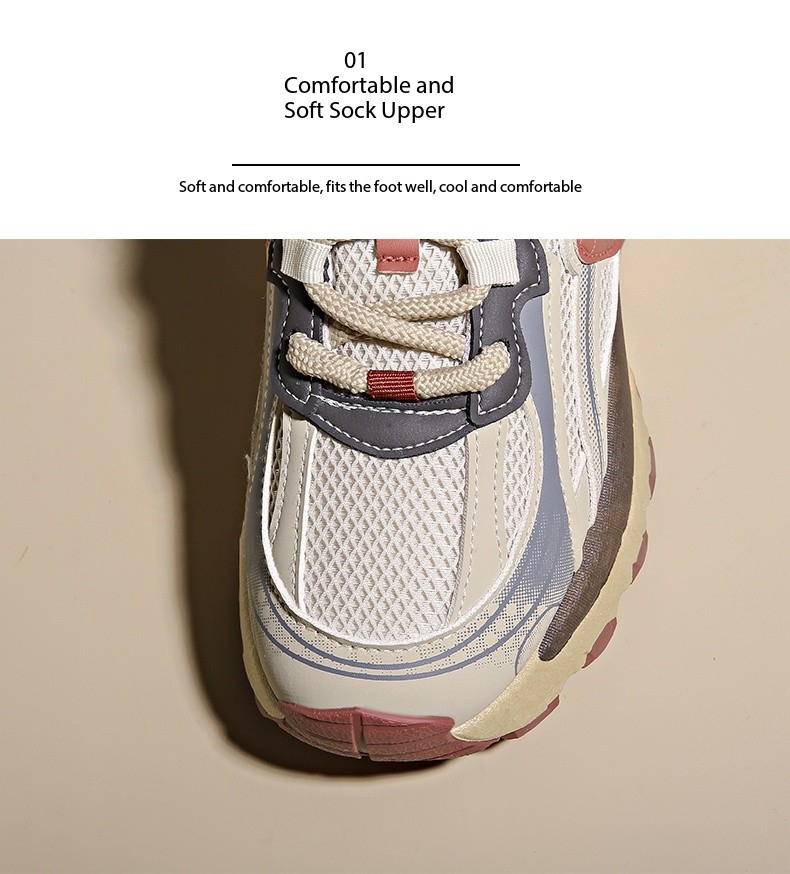 Dad's shoes, women's thick soled casual shoes, Korean style versatile retro breathable niche design sports shoes