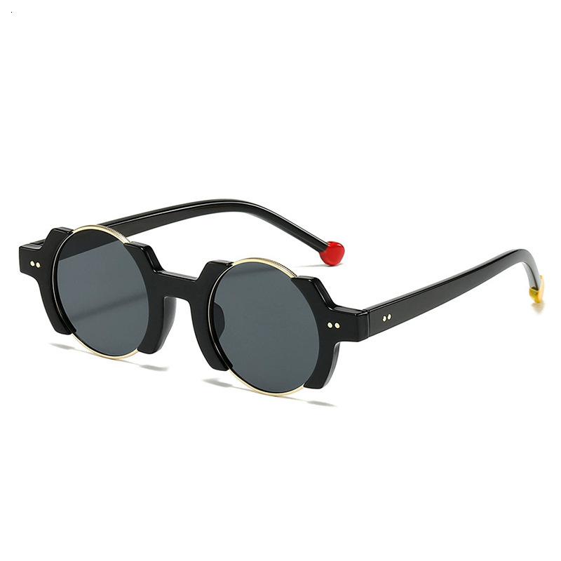 Designer Sunglasses New Fashion Contrast Color Round Frame High-Quality Hip Hop Bold Streetwear Premium Shades