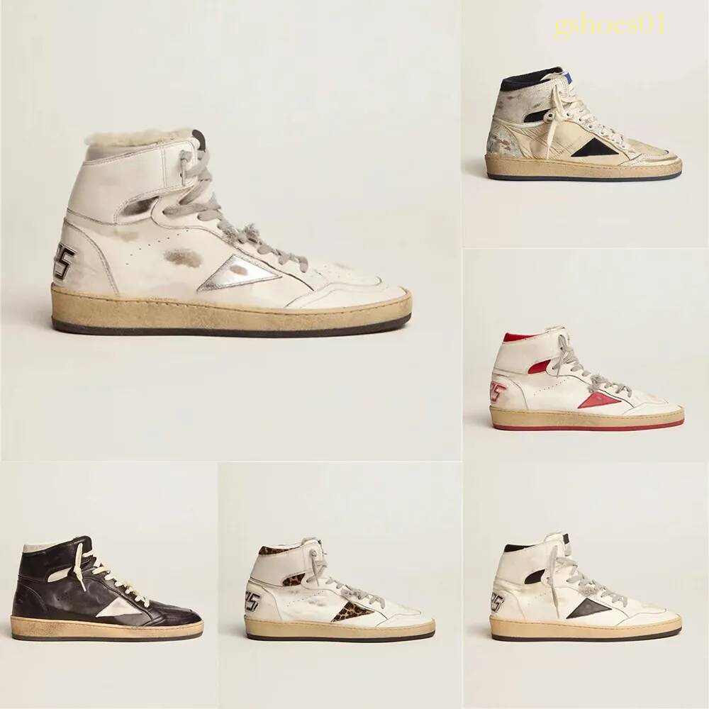 Women Man Casual Shoes Designer Sky Star High Goosely Sneakers Basketball Shoes With Signature On The Ankle Sier Glitter Classic Do-old Dirty Ball