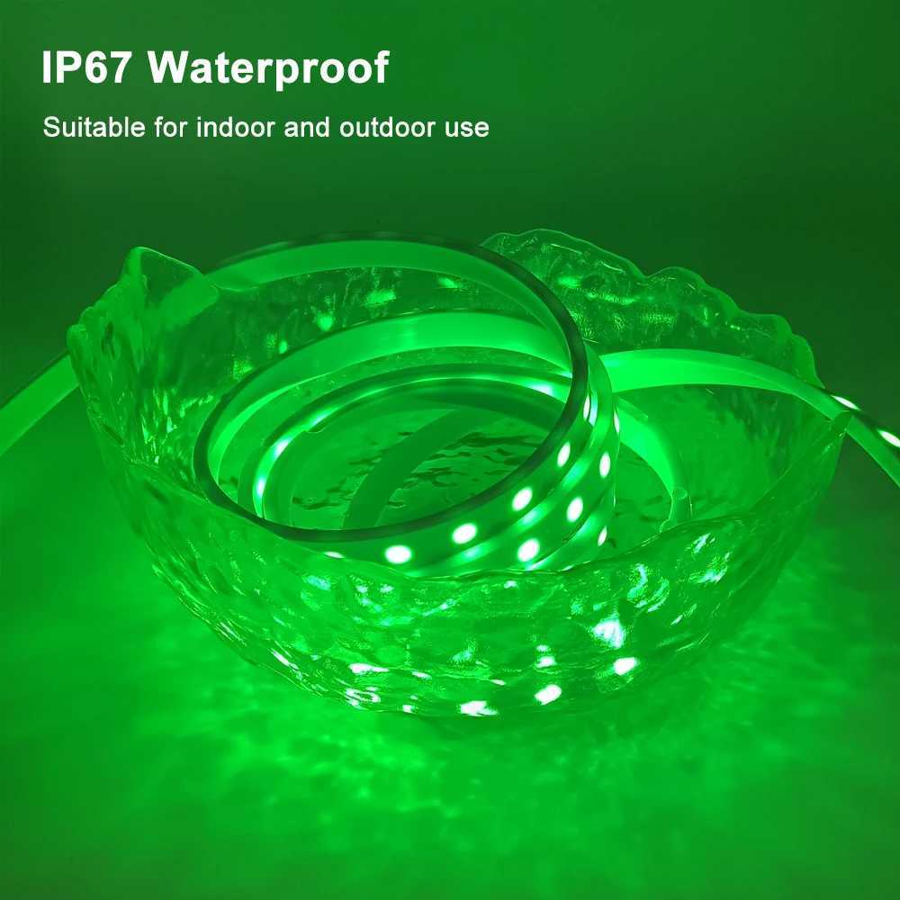 WS2812B LED Strip Individually Addressable IP67 Waterproof With Black White Transparent Cover Tube 10mm 5050 RGB 3Pin 60LEDs/m W250701