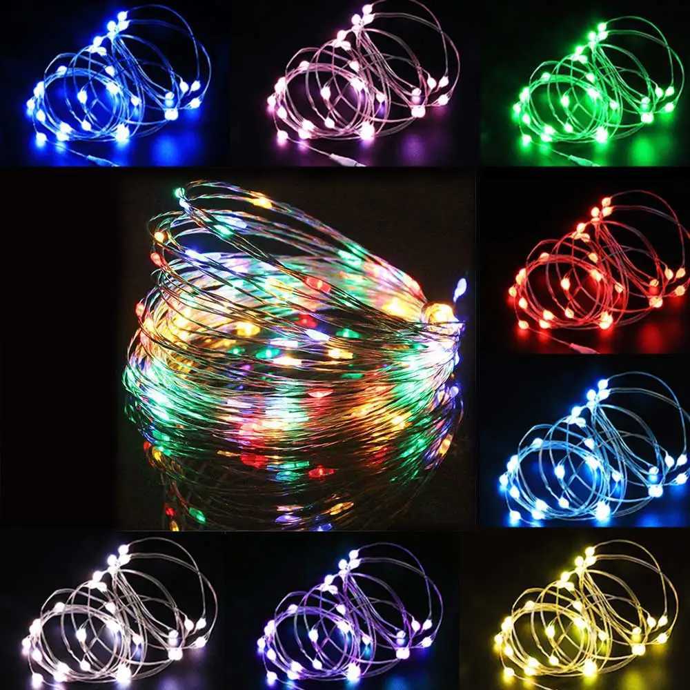 USB LED String Lights Copper Silver Wire Garland Light 5/10/20M Waterproof Fairy Lights For Christmas Wedding Party Decoration W250701
