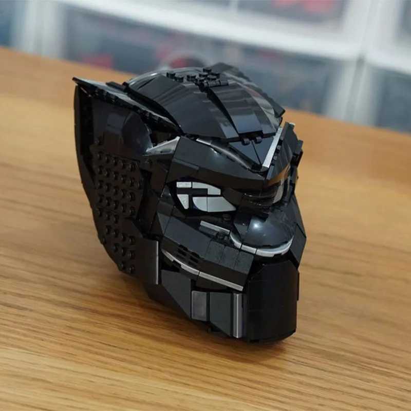 475pcs Moc 76215 Superhero Black Panther Cowl Helmet Model Building Blocks Bricks Diy Creative Educational Toy Kid Birthday Gift Y250701