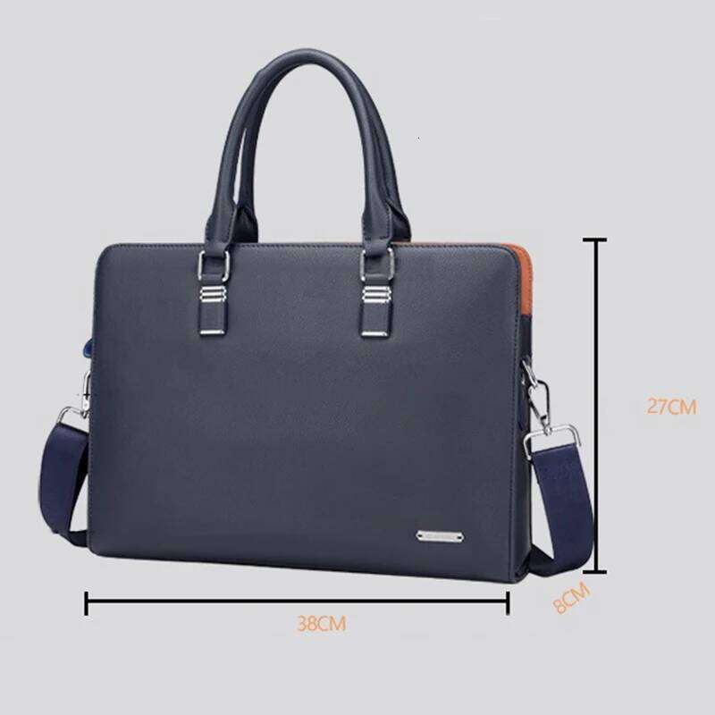 Business Men Leather Briefcase Computer File Package Shoulder Messenger Bag High Quality 14 inch Laptop Briefcases