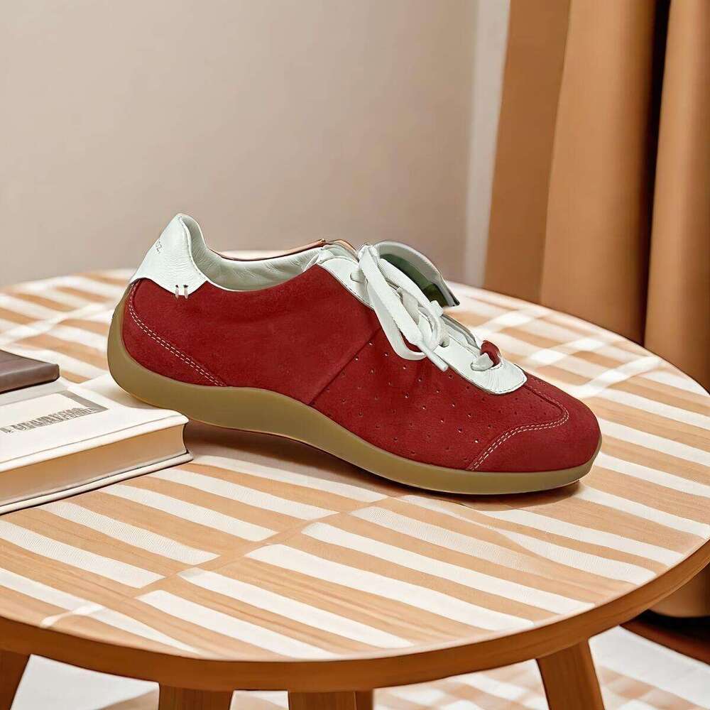 Classic Red Casual Skate Shoes - Comfortable and Stylish Low-Top Design Okimoz