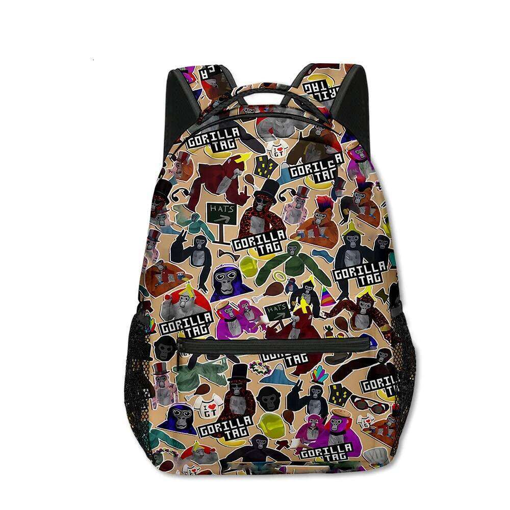 Novelty Cool Gorilla tag student Bookbag Notebook 3D Print Oxford Waterproof Boys/Girls Travel Backpacks