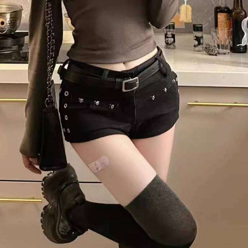 hoodie Women's Wear Woman Popular Sexy Low Waist Y2k Jeans Female Korean Fashion Mini Pants Girls Vintage Designer Gothic Black Denim Shorts jack